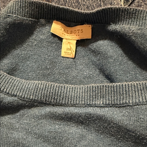 TALBOTS oversized crewneck frenchie embroidered classic sweater 3X - Picture 2 of 5